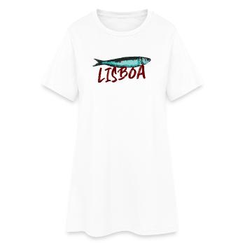 Sardine Lissabon Illustration Portugal im Sommer - Frauen T-Shirt-Kleid - Weiß - Vorne