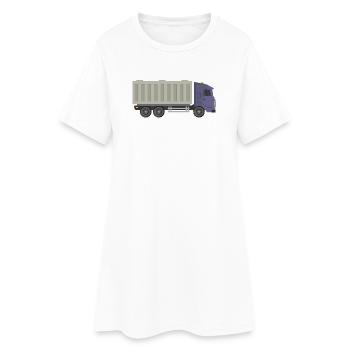Camions porte-conteneurs - Robe T-shirt Femme - blanc - Devant