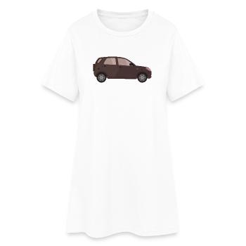 Voiture - Robe T-shirt Femme - blanc - Devant