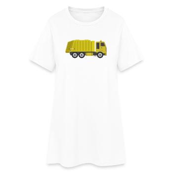 Camion à ordures - Robe T-shirt Femme - blanc - Devant