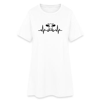 Cow Heartbeat – Farm & Agriculture - Women’s T-Shirt Dress - white - Front