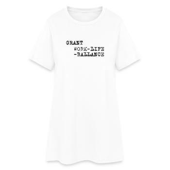 Subvention Vie Ballance – Jeu de mots Travail Vie Subvention - Robe T-shirt Femme - blanc - Devant