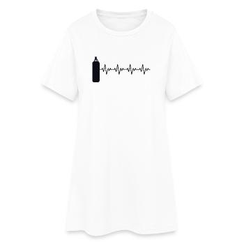 Punching Bag Boxer Boxer Boxer ECG Battement de cœur - Robe T-shirt Femme - blanc - Devant
