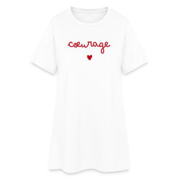 Mut-Geschenk-Idee - Frauen T-Shirt-Kleid - Weiß - Vorne
