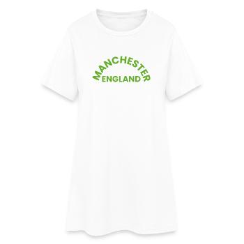 Manchester England Rundlogo - Frauen T-Shirt-Kleid - Weiß - Vorne