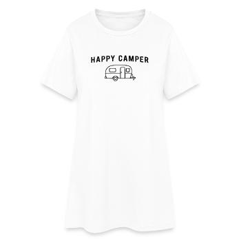 Happy Camper - Vie rétro en caravane - Robe T-shirt Femme - blanc - Devant