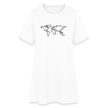 Tableau de la carte du monde néon Tee - Robe T-shirt Femme - blanc - Devant