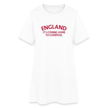 L’Angleterre Elle rentre à Liverpool - Robe T-shirt Femme - blanc - Devant