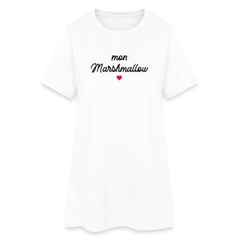Mon Marshmallow Cœur Rouge - Robe T-shirt Femme - blanc - Devant