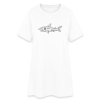 Mathe Hai - Frauen T-Shirt-Kleid - Weiß - Vorne