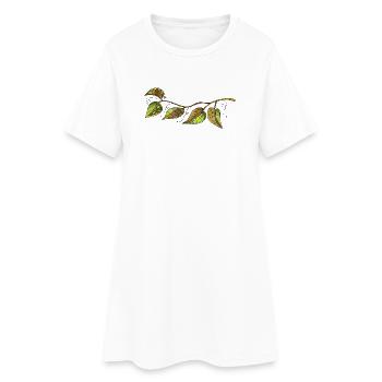 feuilles - Robe T-shirt Femme - blanc - Devant