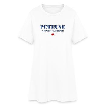 PÉTEUSE Édition Limitée Bleu - Robe T-shirt Femme - blanc - Devant