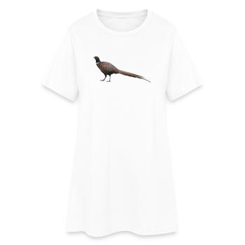 Ringfasan von der Seite - Frauen T-Shirt-Kleid - Weiß - Vorne