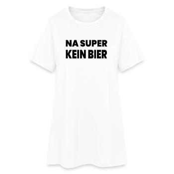 Bier - Frauen T-Shirt-Kleid - Weiß - Vorne