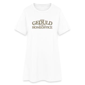  Meine Geduld ist heute im Homeoffice Retro - Frauen T-Shirt-Kleid - Weiß - Vorne