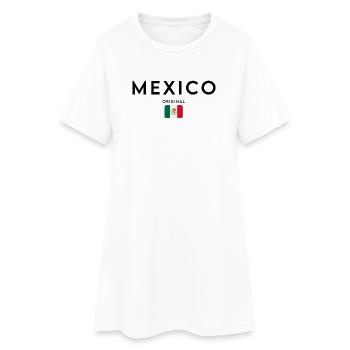 Drapeau du Mexique, design minimaliste élégant - Robe T-shirt Femme - blanc - Devant