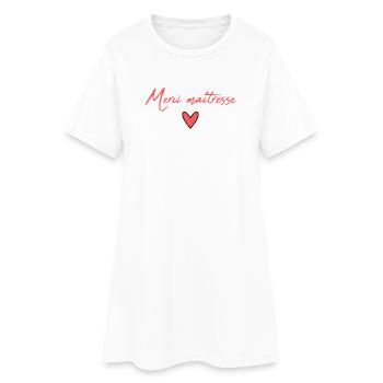 MERCI. MAÎTRESSE. MAÎTRE. MERCI MAÎTRESSE. CADEAU. - Robe T-shirt Femme - blanc - Devant