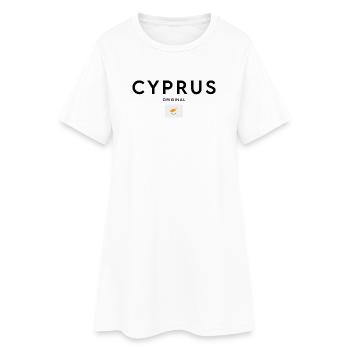 Drapeau chypriote, design minimaliste élégant - Robe T-shirt Femme - blanc - Devant