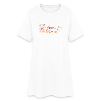 DIE BRAUT! Cocktailglas mit Schleife - Frauen T-Shirt-Kleid - Weiß - Vorne