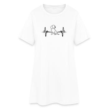Ligne cardiaque ECG chiot - Robe T-shirt Femme - blanc - Devant