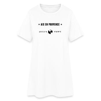Aix En Provence Coordonnées Globe - Robe T-shirt Femme - blanc - Devant