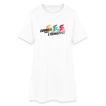 Courage pour l'Échappée - Robe T-shirt Femme - blanc - Devant