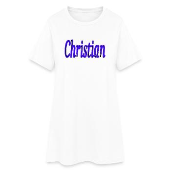 Chrétien - Robe T-shirt Femme - blanc - Devant