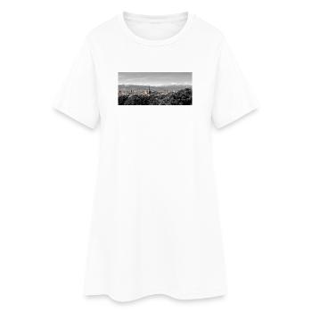 Panorama urbain avec montagnes - Robe T-shirt Femme - blanc - Devant