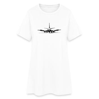 Passagierflugzeug - Frauen T-Shirt-Kleid - Weiß - Vorne