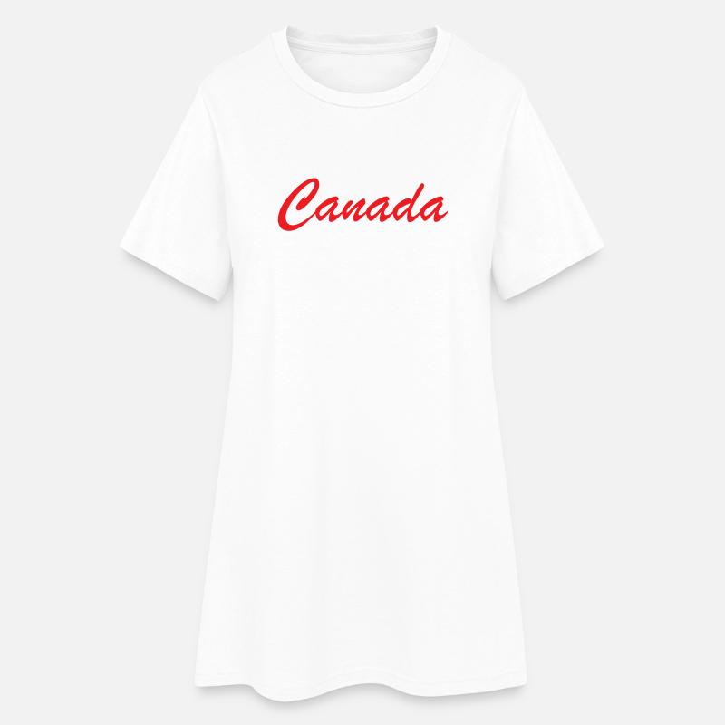 Canada Script Schriftzug Rot - Frauen T-Shirt-Kleid - Weiß