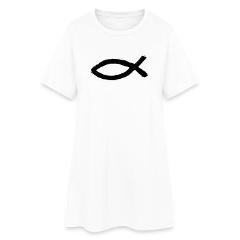 Jésus poisson noir Ichthys poisson poisson poisson - Robe T-shirt Femme - blanc - Devant
