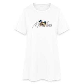 München Abstrakt Schrift - Frauen T-Shirt-Kleid - Weiß - Vorne