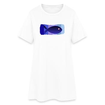 SARDINE. FISCH. APRILSCHERZ. OSTERN. MEER - Frauen T-Shirt-Kleid - Weiß - Vorne