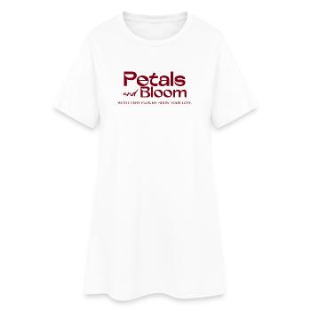 Pétales et Floraison Floral Logo - Robe T-shirt Femme - blanc - Devant