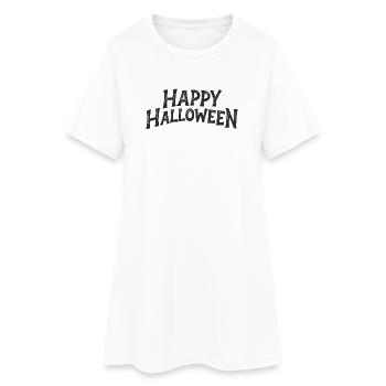 Halloween Joyeux Déchiré - Robe T-shirt Femme - blanc - Devant