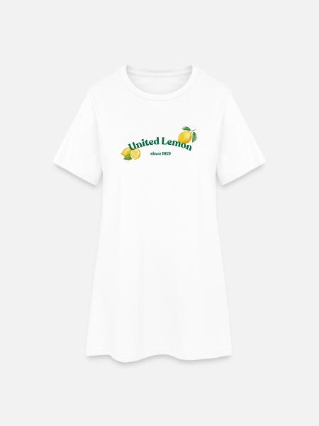 United Lemon - Frauen T-Shirt-Kleid - Weiß