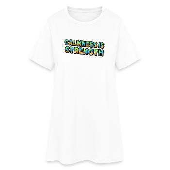 Calmness is Strength Tie-Dye - Women’s T-Shirt Dress - white - Front