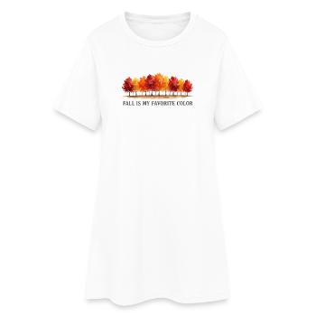 Der Herbst ist meine Lieblingsfarbe Herbstliebhabe - Frauen T-Shirt-Kleid - Weiß - Vorne
