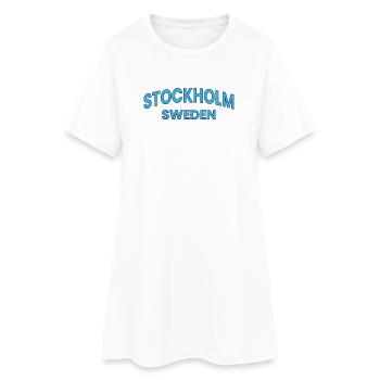 Typographie de l’arc de Stockholm Suède - Robe T-shirt Femme - blanc - Devant