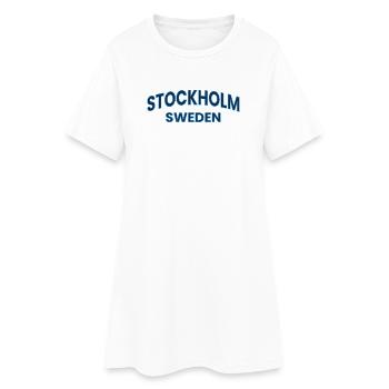 Stockholm, Schweden Neon-Umriss - Frauen T-Shirt-Kleid - Weiß - Vorne