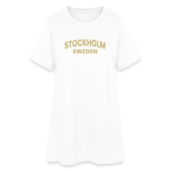 Conception de texte Stockholm – Suède - Robe T-shirt Femme - blanc - Devant