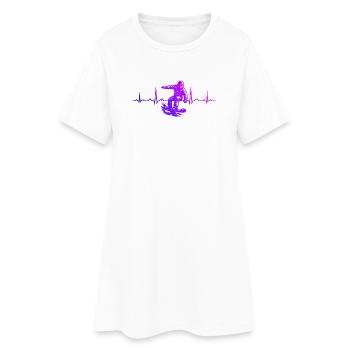 Short and clear snowboard - Women’s T-Shirt Dress - white - Front