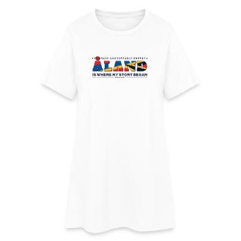 Aaland, où mon histoire a commencé, héritage nordique - Robe T-shirt Femme - blanc - Devant