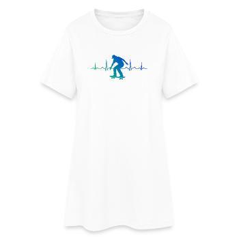 Skater Power Skateboarding Design - Robe T-shirt Femme - blanc - Devant