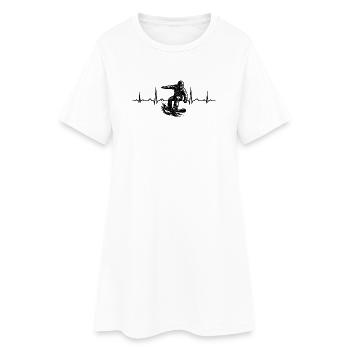 Snowboard motif that works immediately - Women’s T-Shirt Dress - white - Front