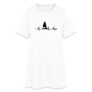 Voilier - Robe T-shirt Femme - blanc - Devant