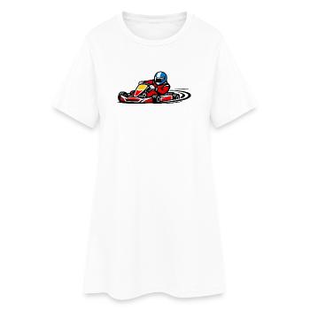 Pilote de kart de course rouge dans les sports de vitesse - Robe T-shirt Femme - blanc - Devant