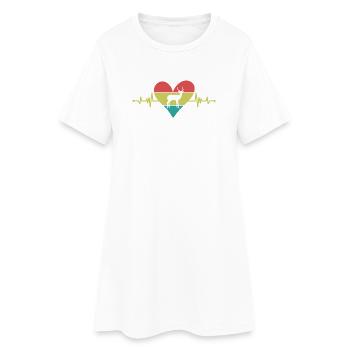 Antelope Heart Vintage Silhouette - Women’s T-Shirt Dress - white - Front