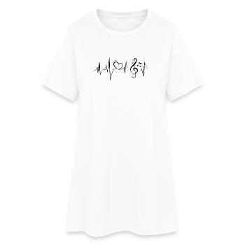 Musik Liebe Herzschlag Notenschlüssel Herz Symbol - Frauen T-Shirt-Kleid - Weiß - Vorne