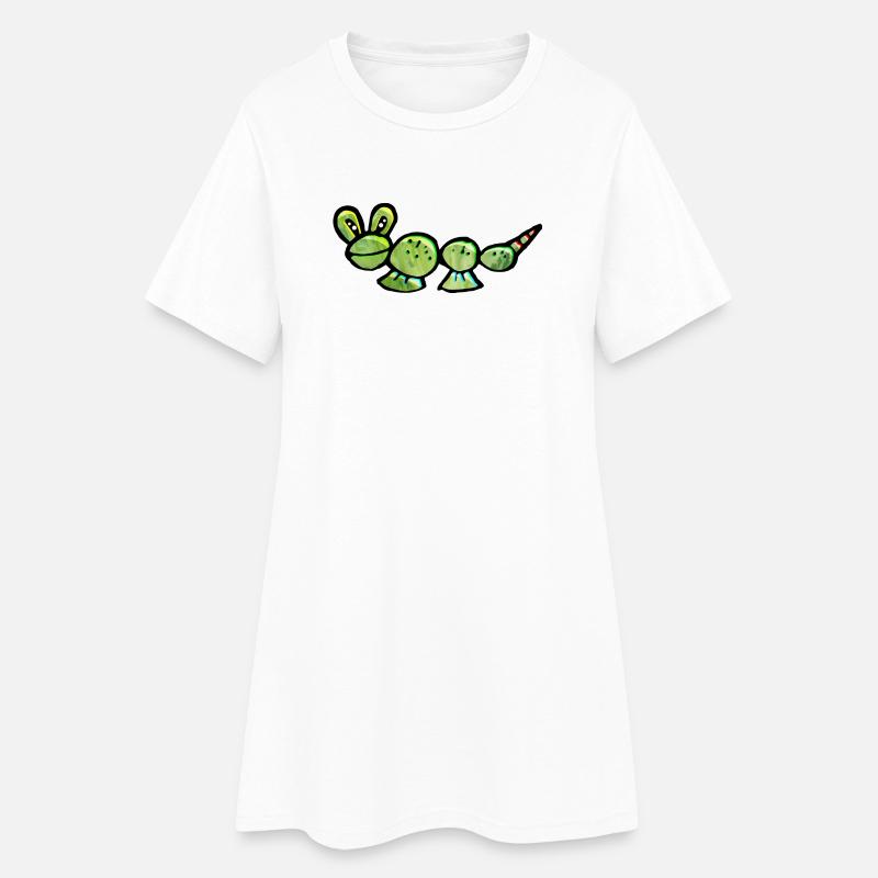 Chenille folle de Mars - Robe T-shirt Femme - blanc